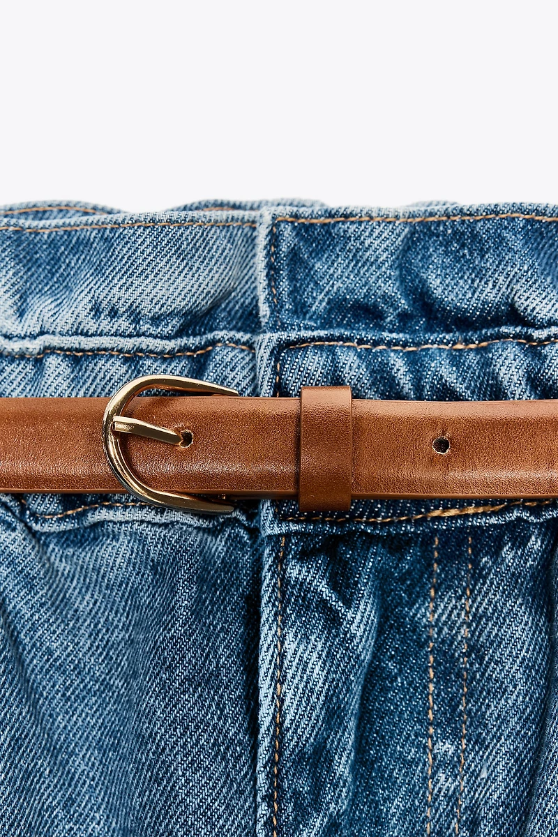 BERMUDA Z1975 EN JEAN PAPERBAG CEINTURE