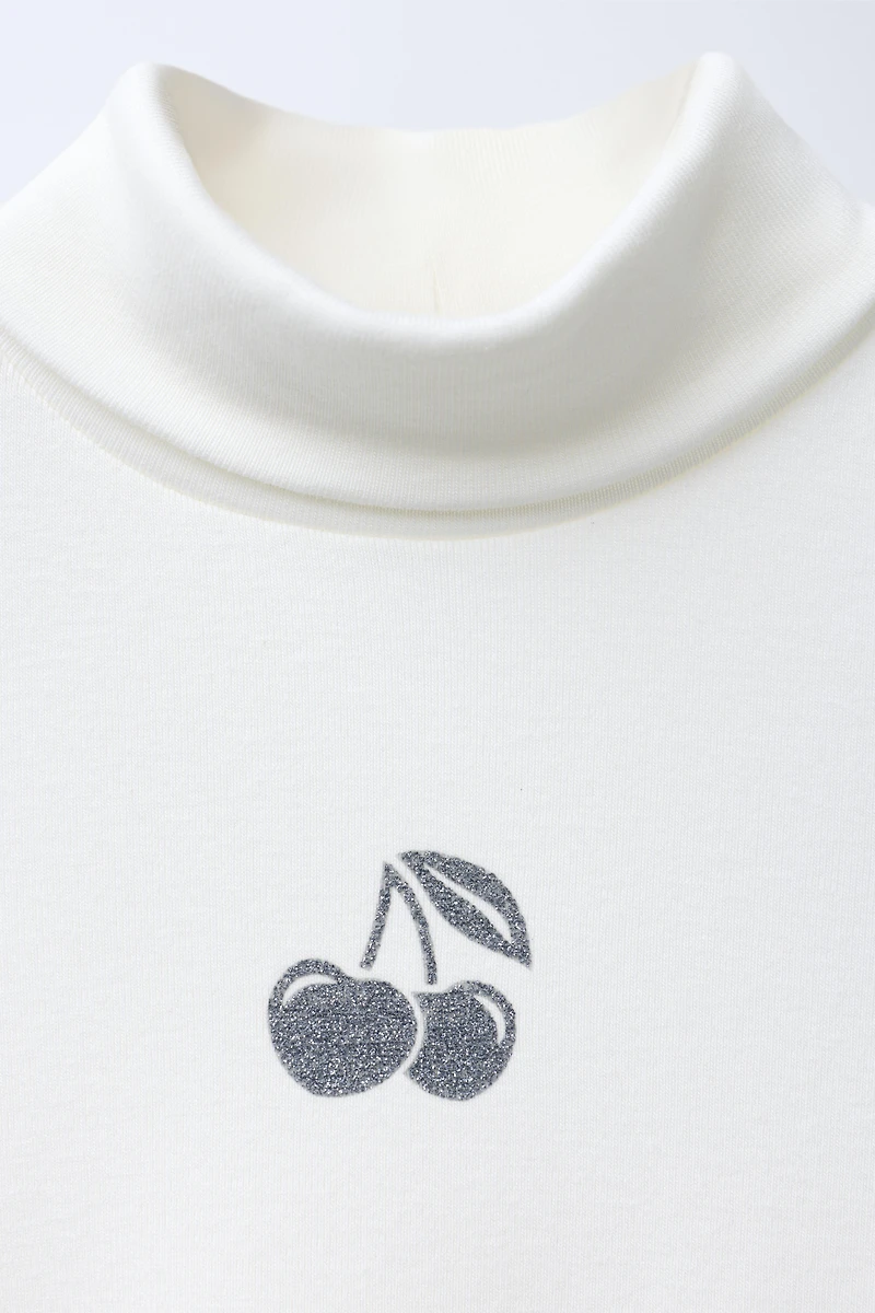 CUT OUT TURTLENECK T-SHIRT