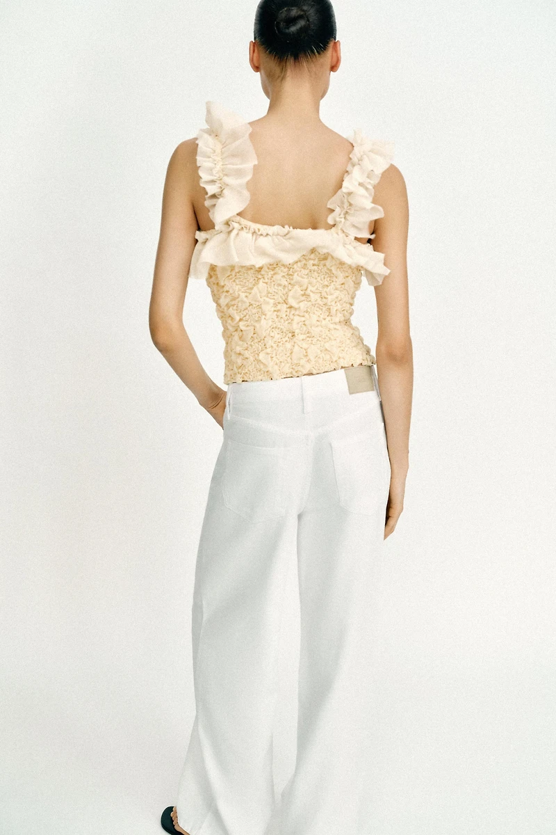 COMBINATION ROMANTIC KNIT TOP
