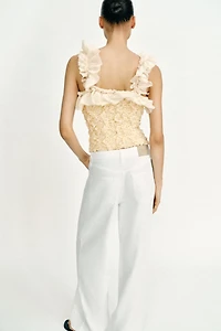 COMBINATION ROMANTIC KNIT TOP
