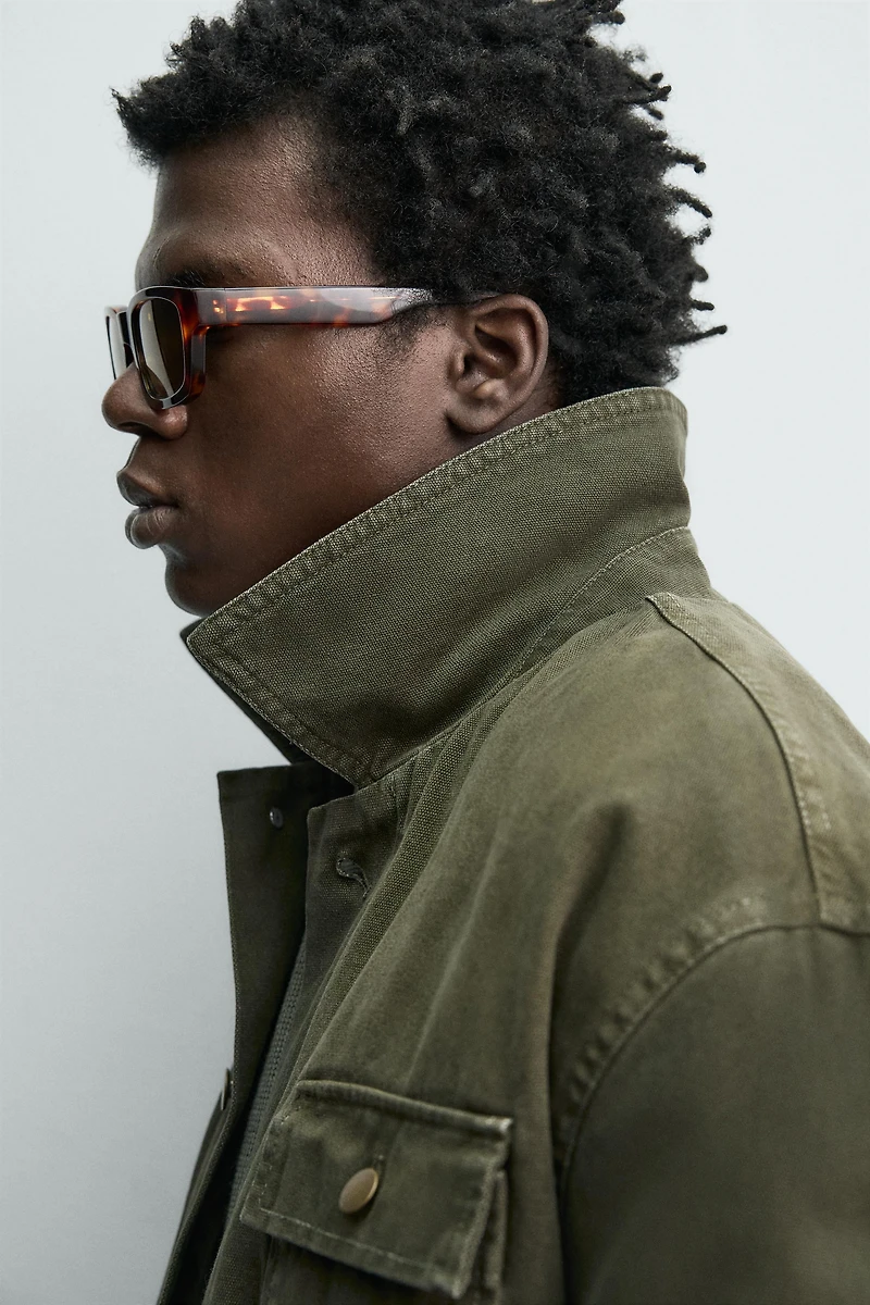WASHED COMBINATION COLLAR JACKET