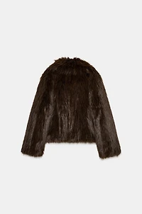 SHORT FAUX FUR COAT