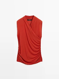 Top drapé cache-cœur