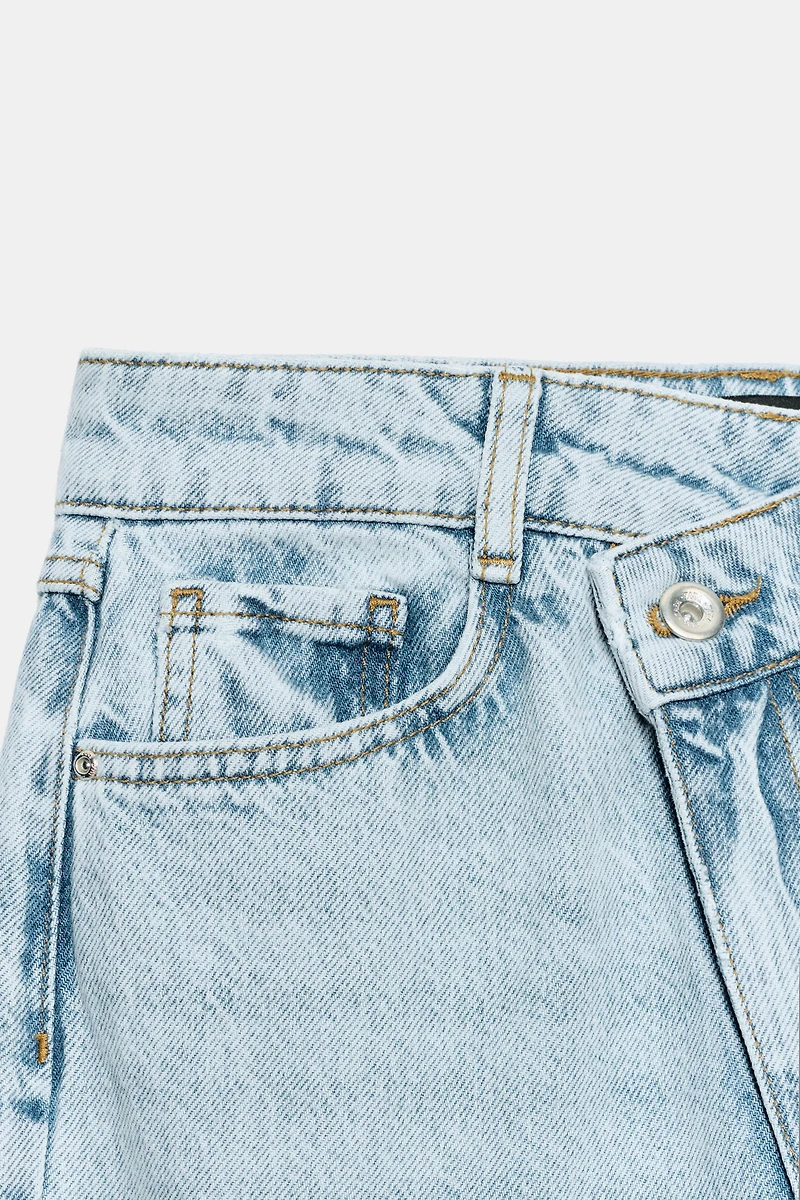 Z1975 HIGH-WAISTED CRISS-CROSS WAIST STRAIGHT JEANS