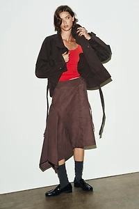 JUPE PARÉO ASYMÉTRIQUE EFFET DÉLAVÉ