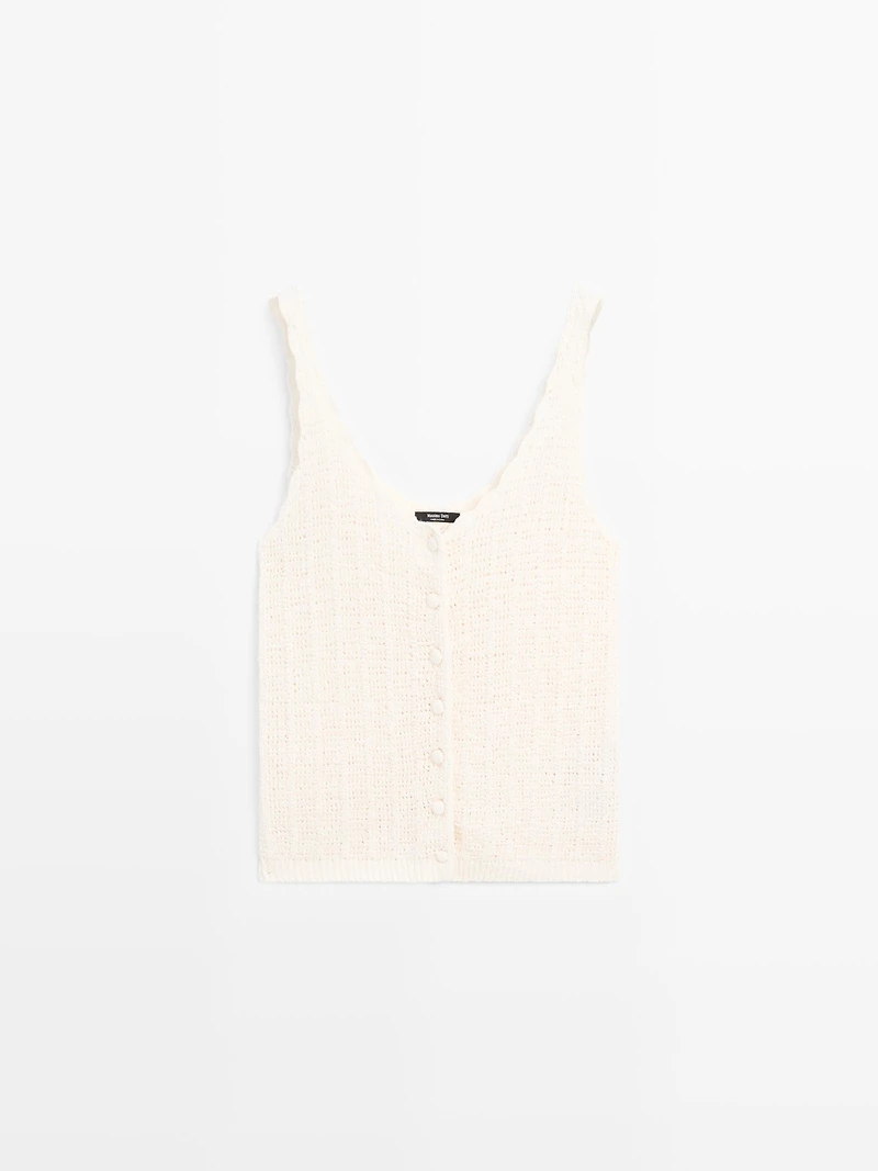 Crochet top with button details