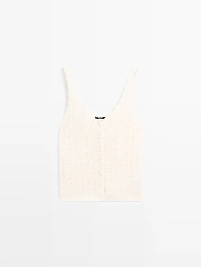 Crochet top with button details