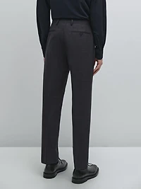 Pantalon de costume à carreaux 100 % laine