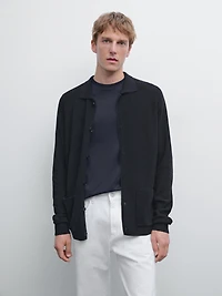 Cotton knit cardigan with buttons