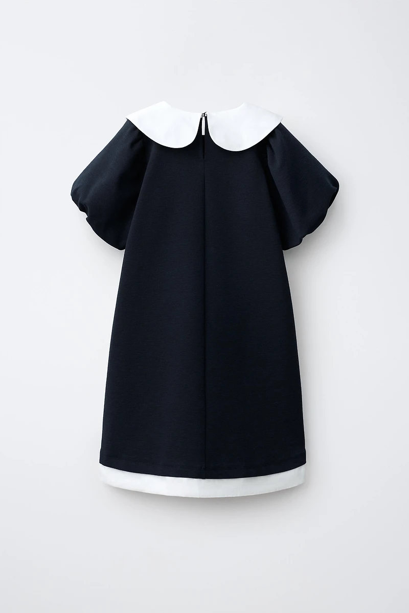 CONTRAST COLLAR DRESS