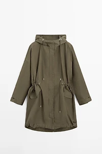 Parka longue en coton