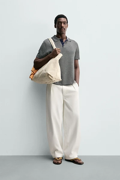 REGULAR FIT CONTRAST KNIT POLO SHIRT