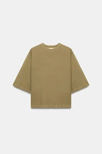 T-SHIRT MANCHES COURTES EFFET DÉLAVÉ