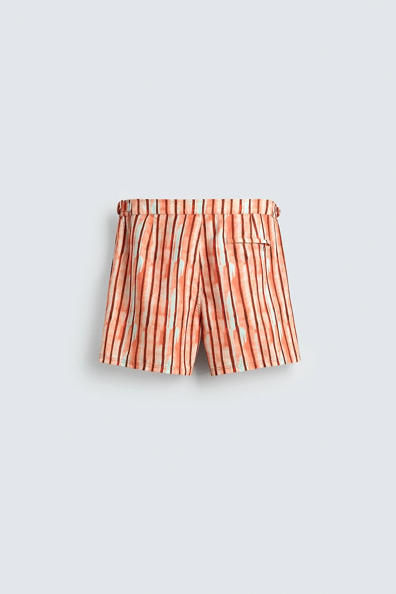 MAILLOT DE BAIN MI-LONG À RAYURES