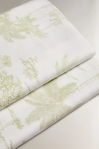 DRAP PLAT SATIN TOILE DE JOUY PALMIERS