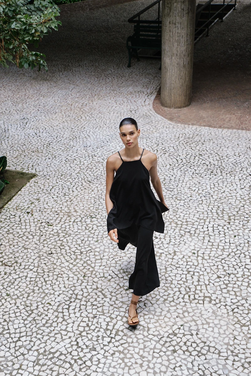 DOUBLE LAYER BRAIDED STRAP JUMPSUIT