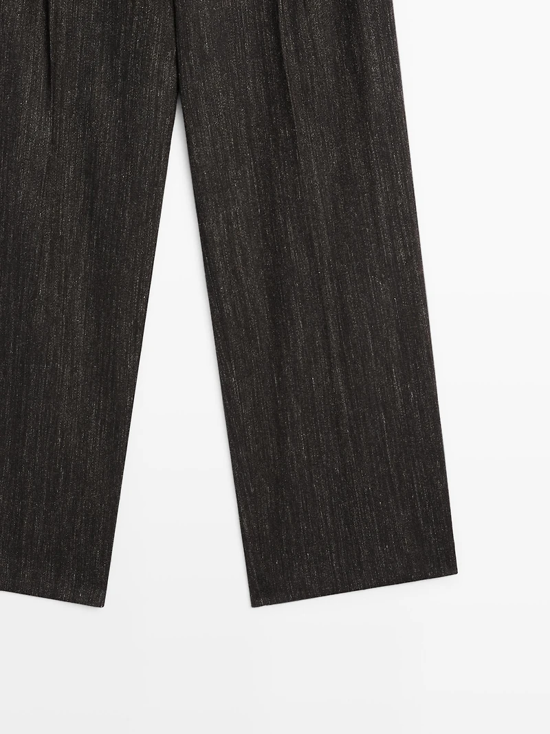 Darted flecked trousers