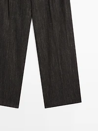 Darted flecked trousers