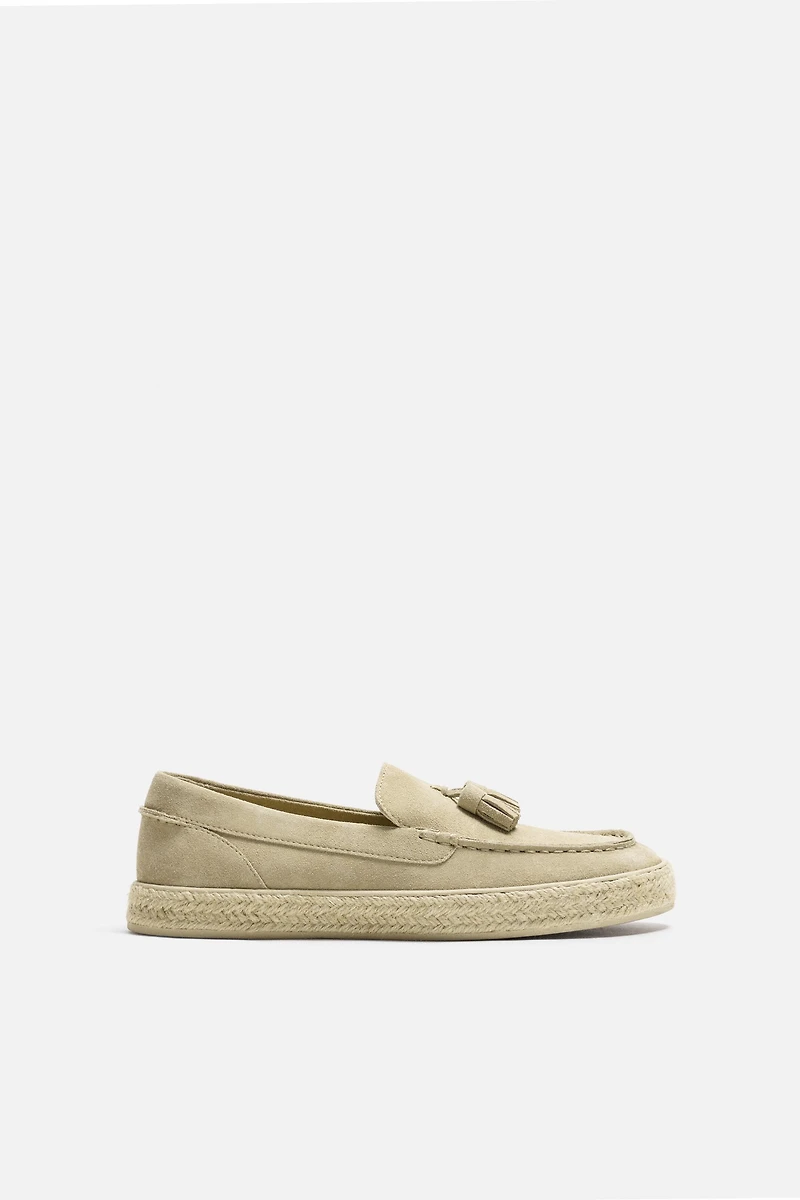 MOCASSINS EN CUIR CASUAL JUTE