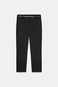 BELTED CAPRI PANTS