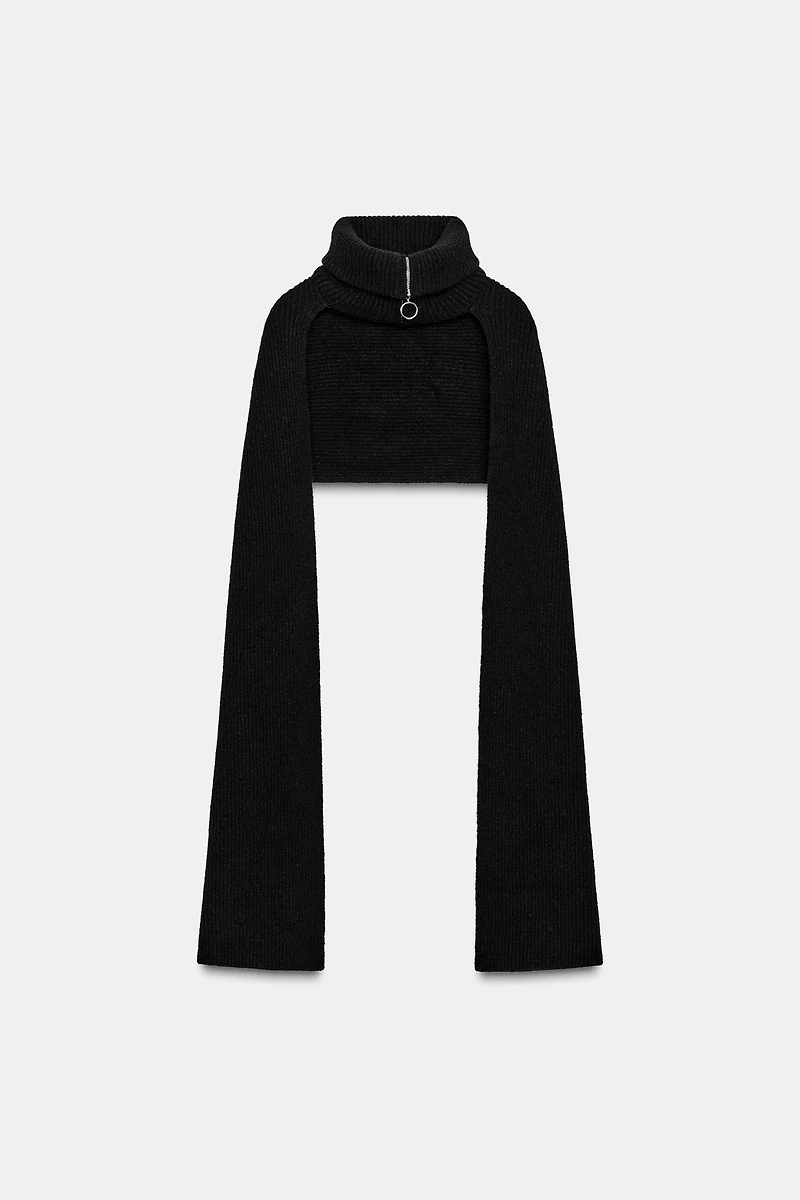 HIGH COLLAR KNIT SCARF
