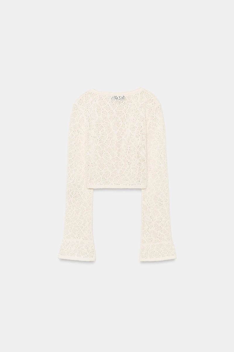 POINTELLE KNIT CROP TOP