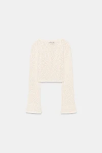 POINTELLE KNIT CROP TOP