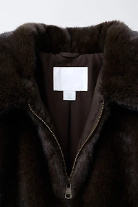 FAUX FUR BOMBER JACKET