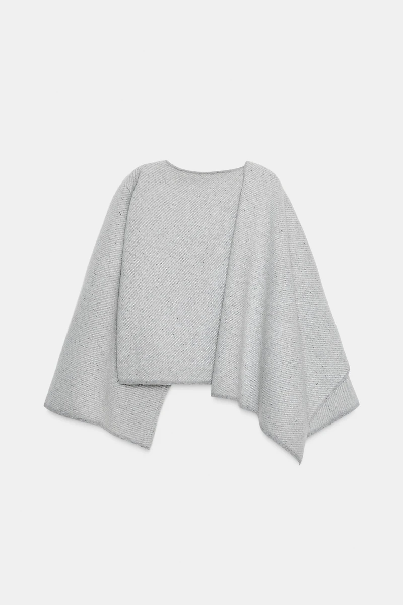 MANTEAU CAPE 100% LAINE ÉCHARPE
