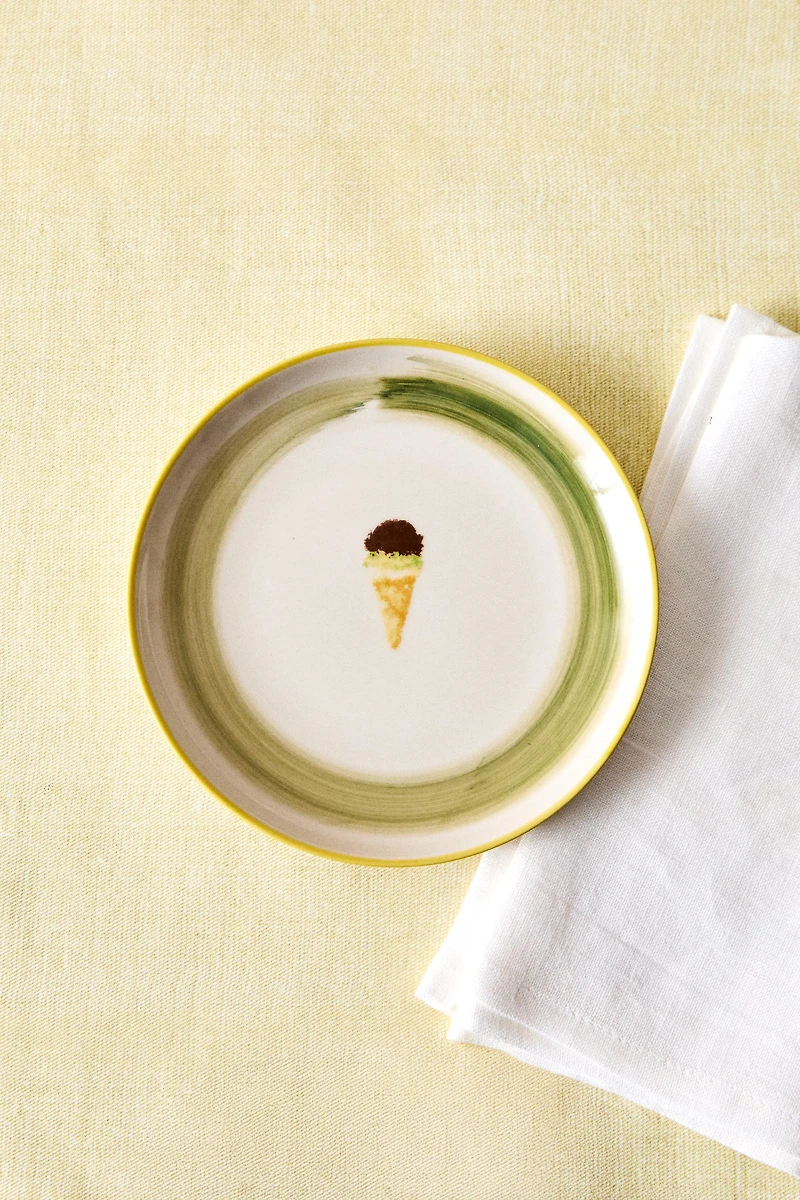 STONEWARE ICE CREAM DESSERT PLATE