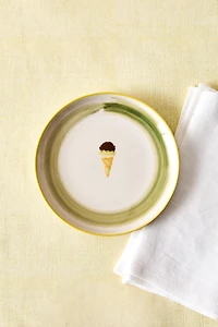 STONEWARE ICE CREAM DESSERT PLATE
