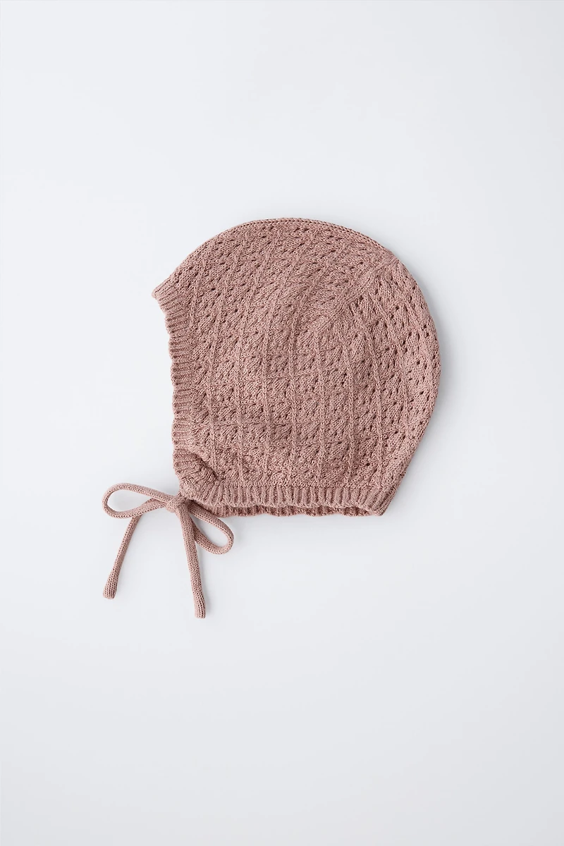 BONNET EN MAILLE COTON ET SOIE