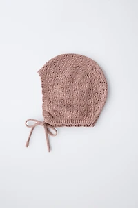 BONNET EN MAILLE COTON ET SOIE