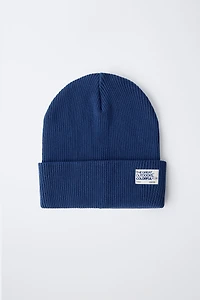 RIBBED KNIT HAT WITH LABEL