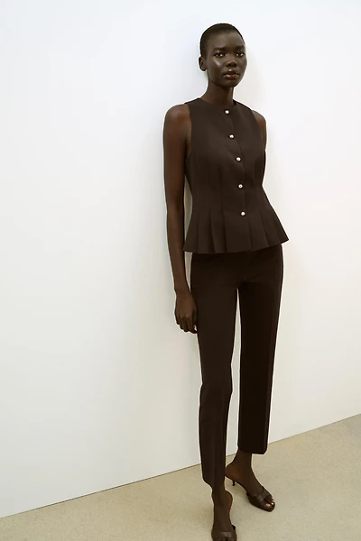 PEPLUM DARTED VEST
