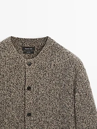 Cardigan en maille chinée 100 % laine