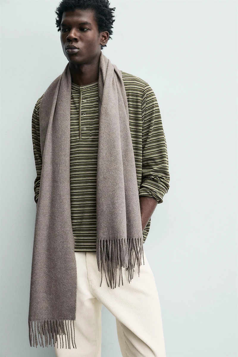 T-SHIRT À RAYURES COL TUNISIEN