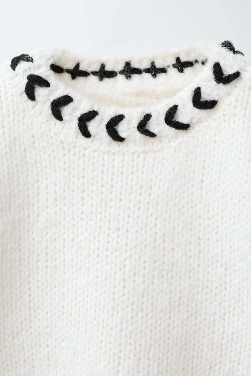 KNIT JUMPER WITH PIPING