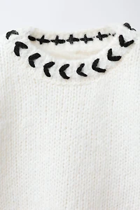 KNIT JUMPER WITH PIPING