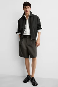 BELTED WIDE FIT BERMUDA SHORTS