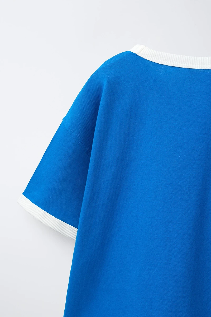 CONTRAST TRIM JOGGING T-SHIRT
