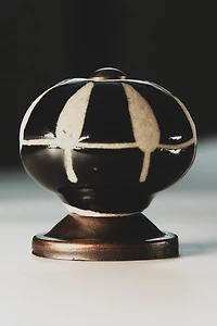 SET OF STRIPED CERAMIC KNOBS (SET OF 2)