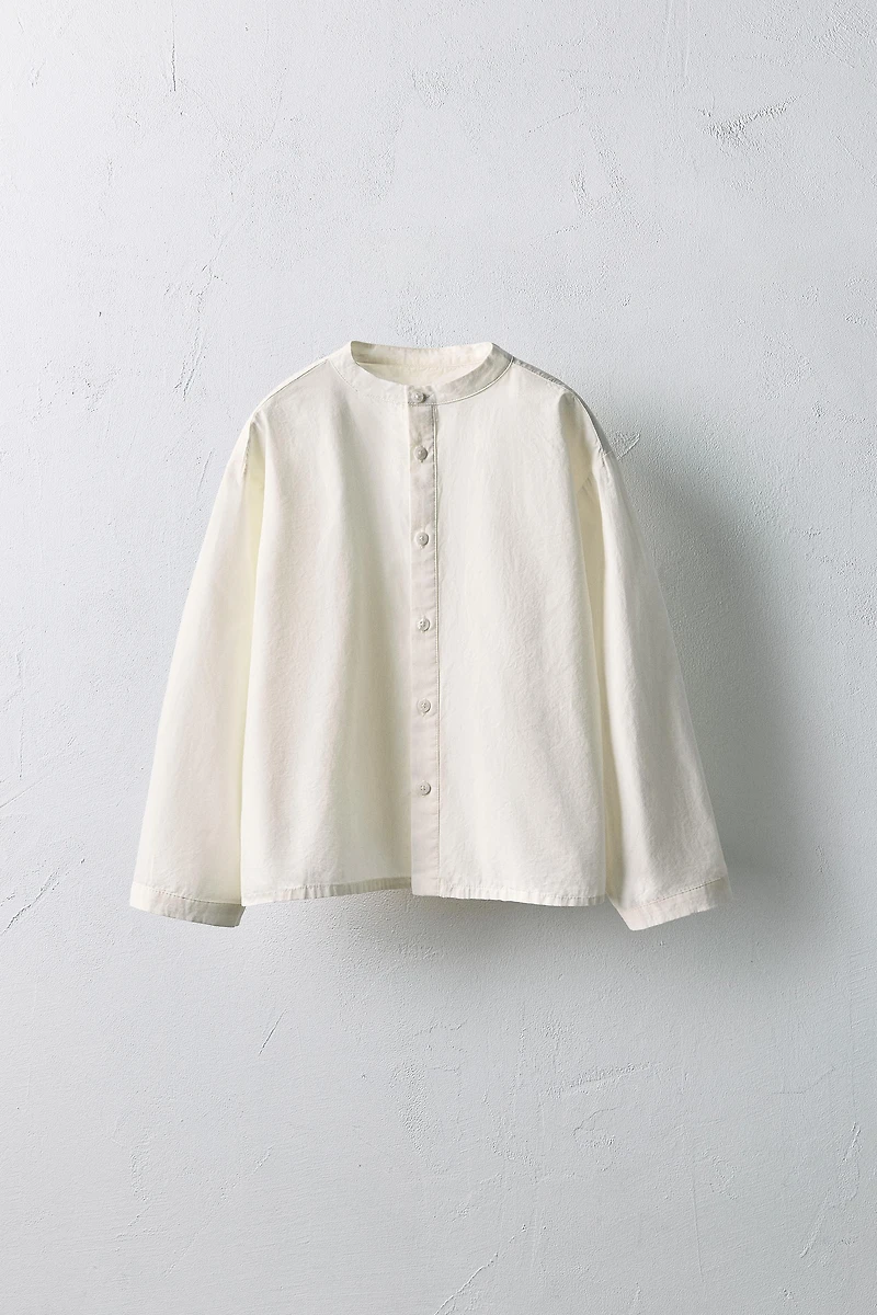 AGES 2-5/LIMITED EDITION MANDARIN COLLAR POPLIN SHIRT