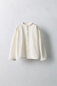 AGES 2-5/LIMITED EDITION MANDARIN COLLAR POPLIN SHIRT