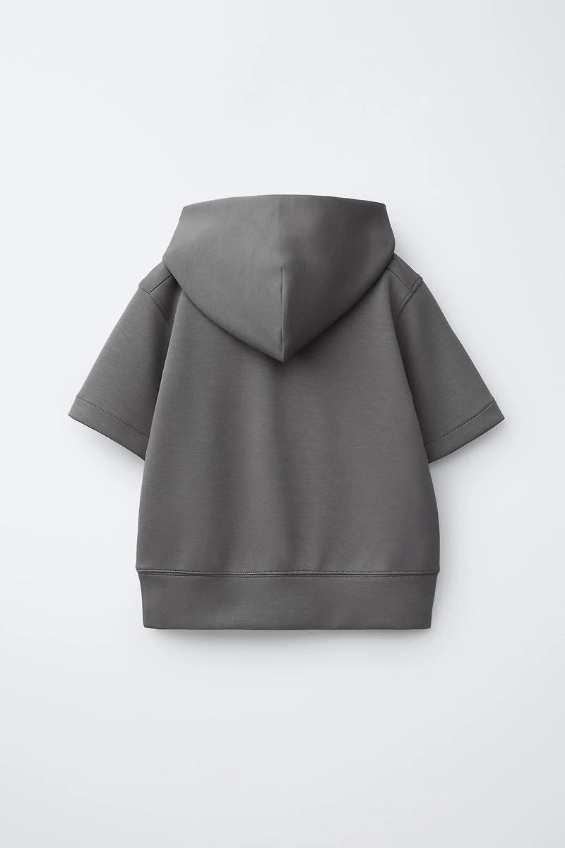 SPORTY SHORT SLEEVE MODAL HOODIE