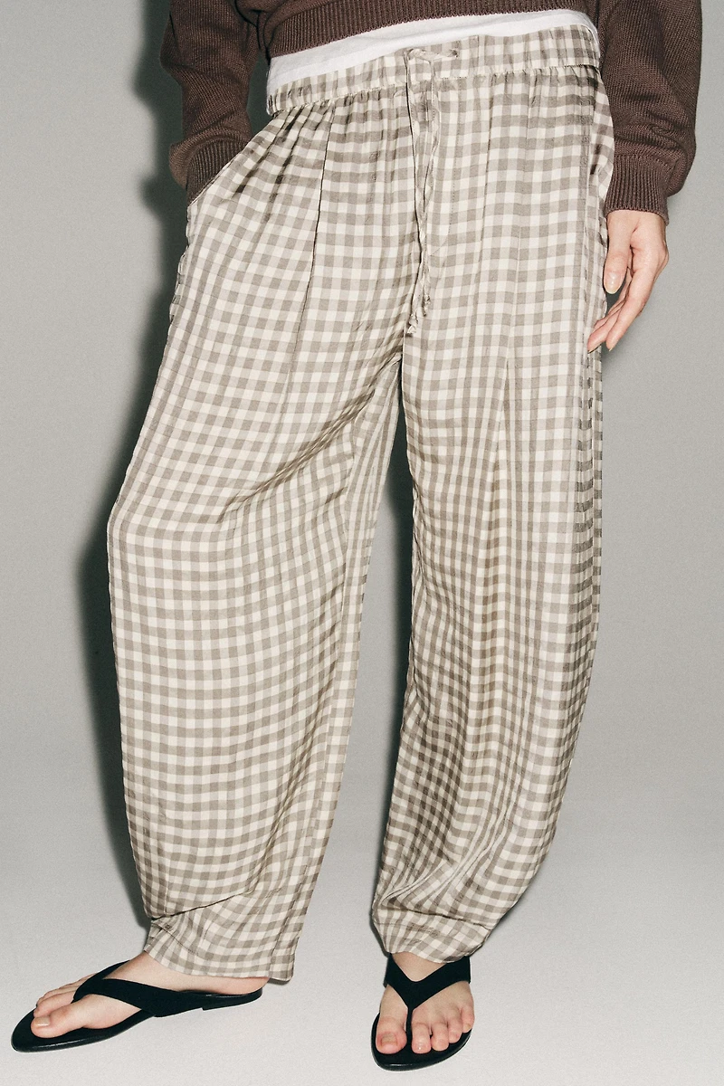ZW COLLECTION FLOWY PLAID PANTS
