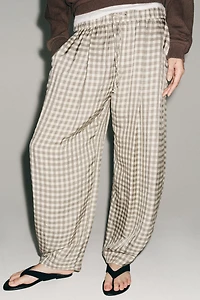 ZW COLLECTION FLOWY PLAID PANTS
