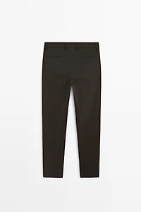 Slim fit cotton trousers