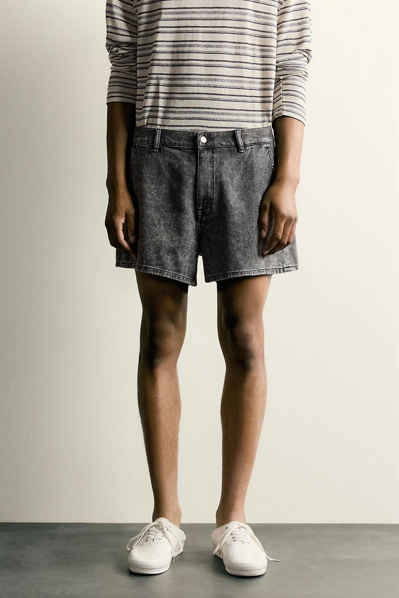 ACID WASH DENIM SHORTS