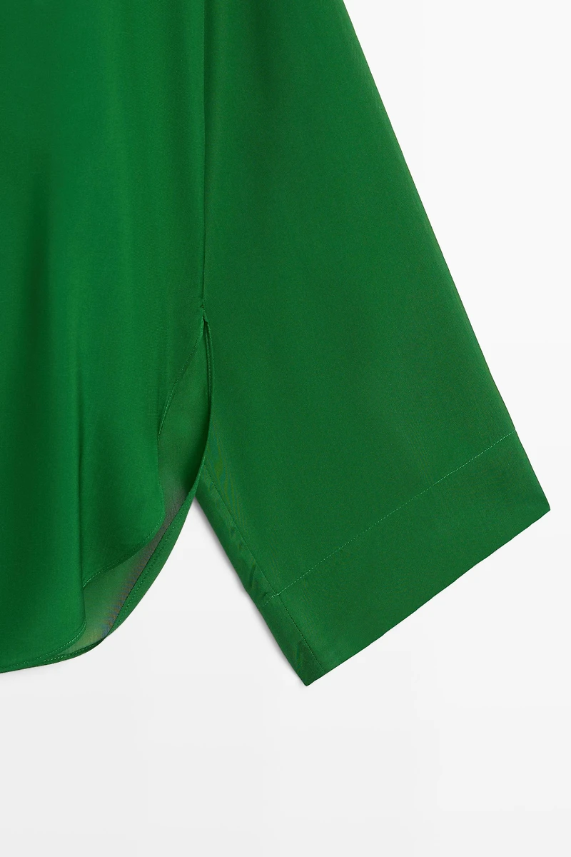 Long sleeve flowing polo shirt